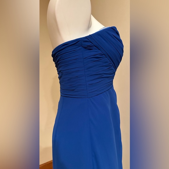 Bill Levkoff  Blue Wedding Evening Cocktail Party Maxi Strapless Dress S… - Picture 5 of 15